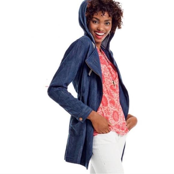 Cabi Adventure Anorak hooded denim jacket #5100 size Medium - Picture 1 of 8